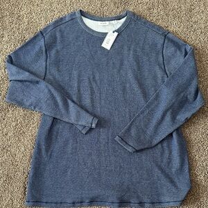 ROWN Men's Blue Waffle Knit Long Sleeve Sz 2XB NWT